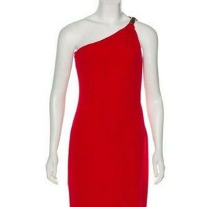 CALVIN KLEIN ONE SHOULDER RED JERSEY NIGHT LIFE DRESS SIZE 10